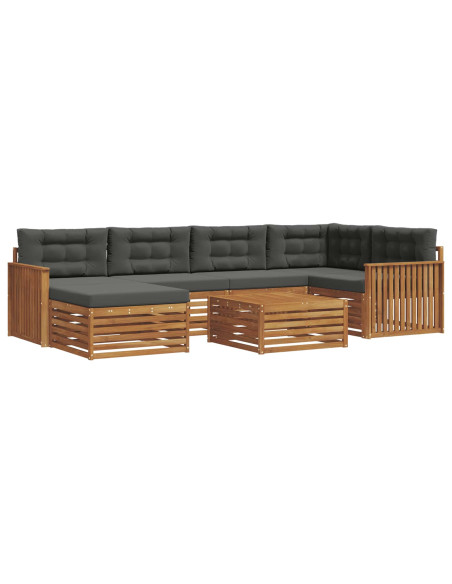 Set di divani con cuscino 7 pcs Naturale e Antracite