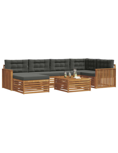 Set di divani con cuscino 7 pcs Naturale e Antracite