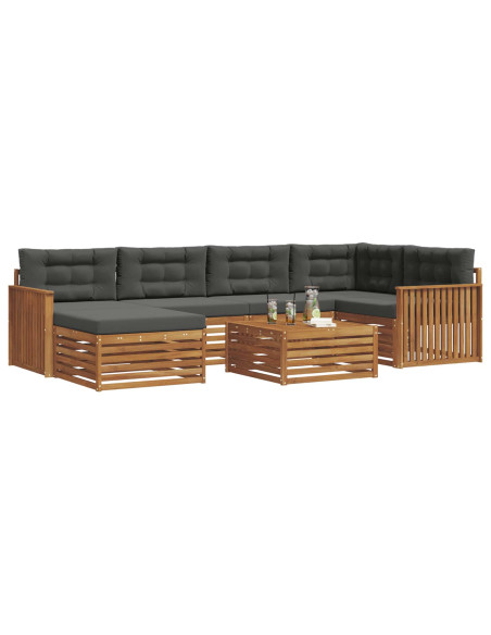 Set di divani con cuscino 7 pcs Naturale e Antracite