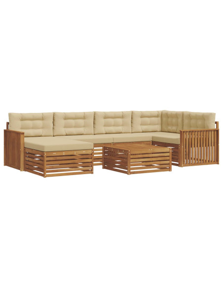 Set di divani con cuscino 7 pcs Naturale e Beige