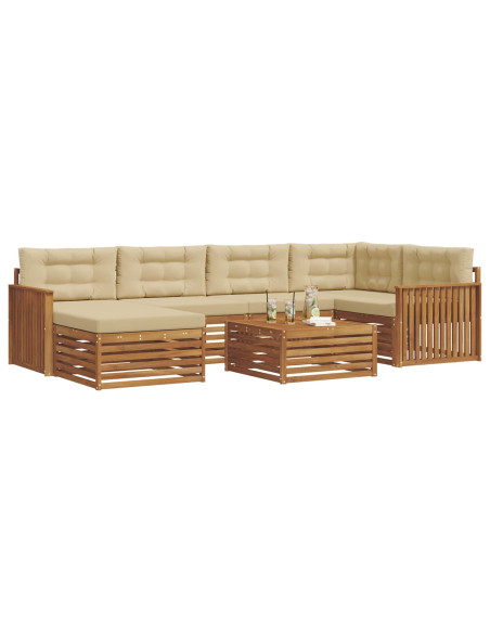Set di divani con cuscino 7 pcs Naturale e Beige