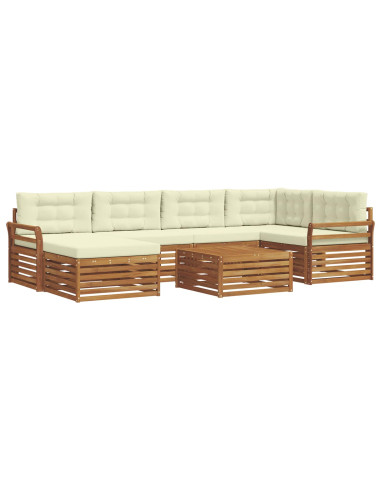 Set di divani con cuscino 7 pcs Naturale e Crema