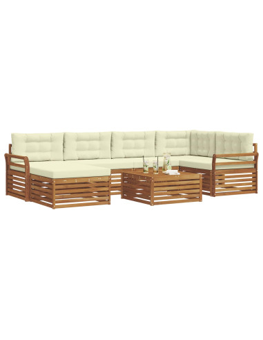 Set di divani con cuscino 7 pcs Naturale e Crema