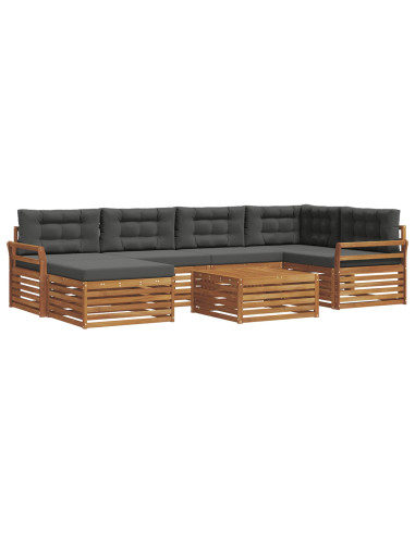 Set di divani con cuscino 7 pcs Naturale e Antracite