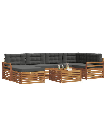 Set di divani con cuscino 7 pcs Naturale e Antracite