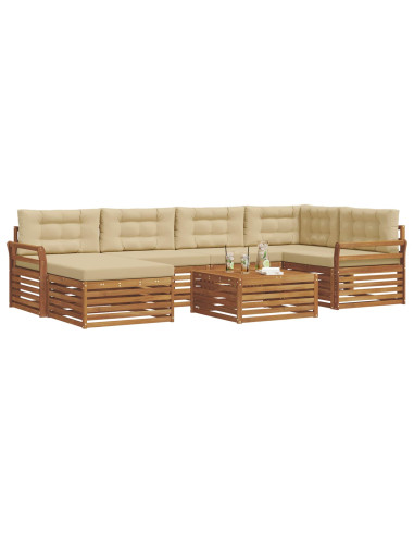 Set di divani con cuscino 7 pcs Naturale e Beige