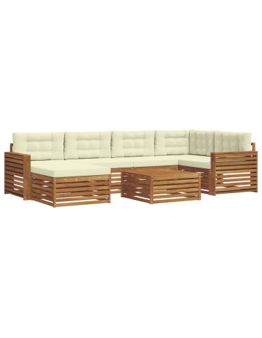 Set di divani con cuscino 7 pcs Naturale e Crema