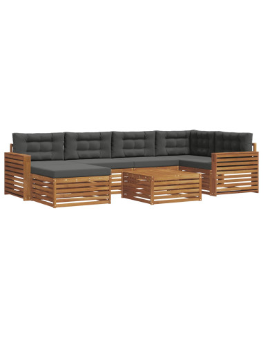 Set di divani con cuscino 7 pcs Naturale e Antracite