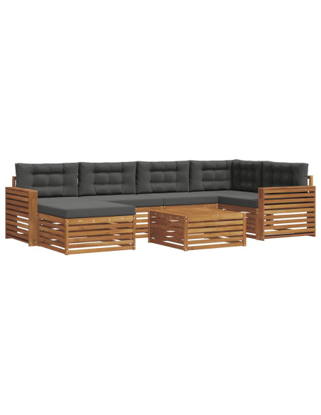 Set di divani con cuscino 7 pcs Naturale e Antracite