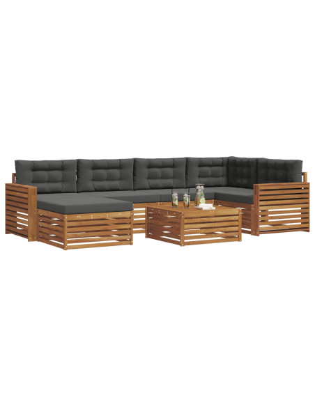 Set di divani con cuscino 7 pcs Naturale e Antracite