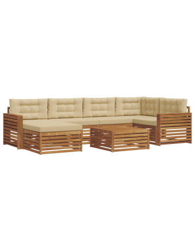 Set di divani con cuscino 7 pcs Naturale e Beige