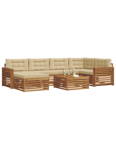 Set di divani con cuscino 7 pcs Naturale e Beige