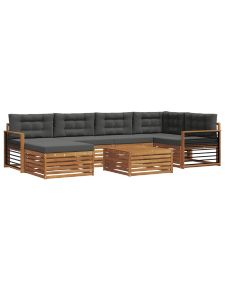 Set di divani con cuscino 7 pcs Naturale e Antracite