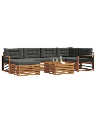Set di divani con cuscino 7 pcs Naturale e Antracite