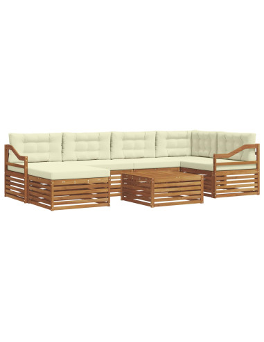 Set di divani con cuscino 7 pcs Naturale e Crema