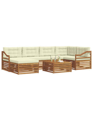 Set di divani con cuscino 7 pcs Naturale e Crema