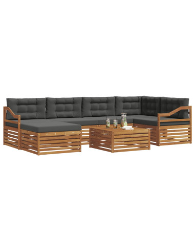 Set di divani con cuscino 7 pcs Naturale e Antracite
