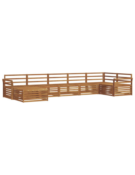 Set divani 7 pcs Naturale Legno di Acacia Massello
