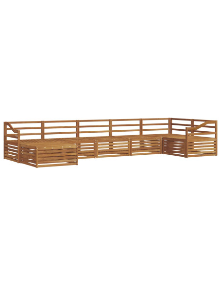 Set divani 7 pcs Naturale Legno di Acacia Massello