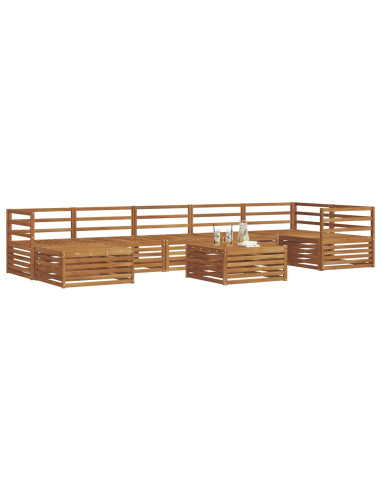 Set divani 8 pcs Naturale Legno di Acacia Massello