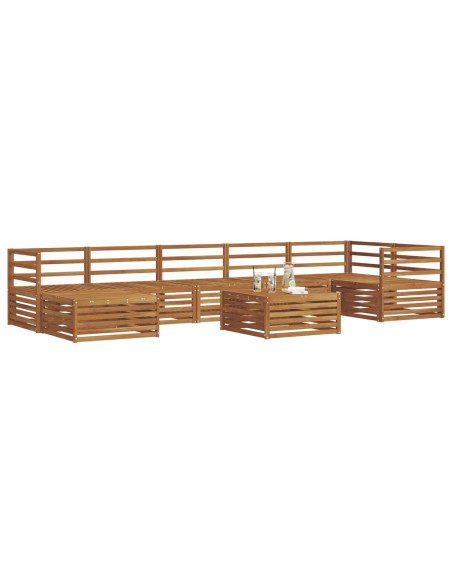 Set divani 8 pcs Naturale Legno di Acacia Massello