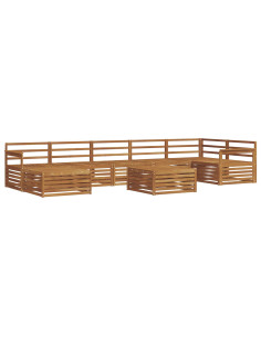Set divani 8 pcs Naturale Legno di Acacia Massello 2