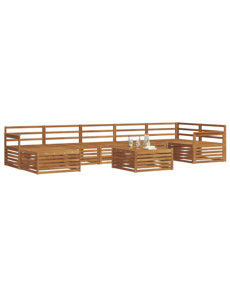 Set divani 8 pcs Naturale Legno di Acacia Massello