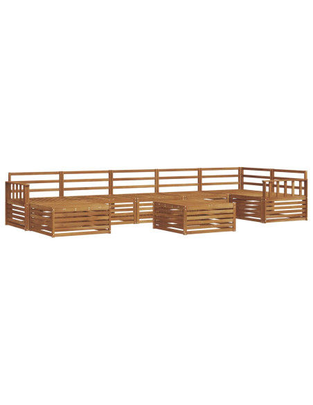 Set divani 8 pcs Naturale Legno di Acacia Massello