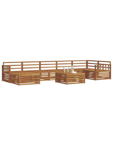 Set divani 8 pcs Naturale Legno di Acacia Massello