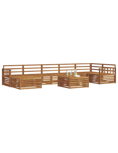 Set divani 8 pcs Naturale Legno di Acacia Massello