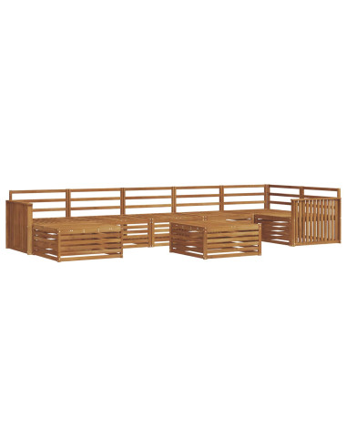 Set divani 8 pcs Naturale Legno di Acacia Massello