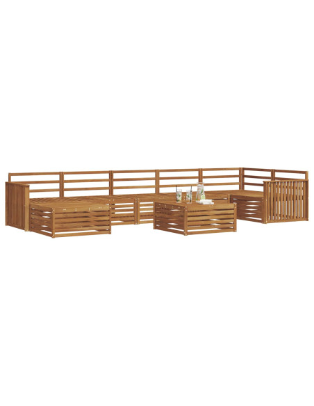 Set divani 8 pcs Naturale Legno di Acacia Massello