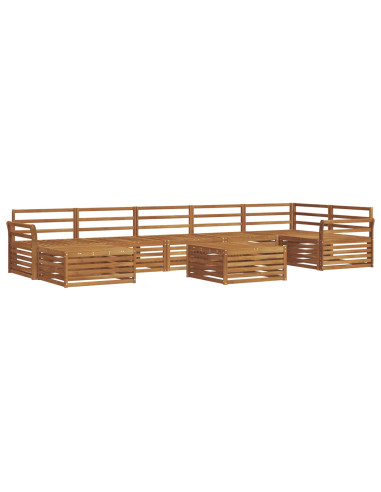 Set divani 8 pcs Naturale Legno di Acacia Massello