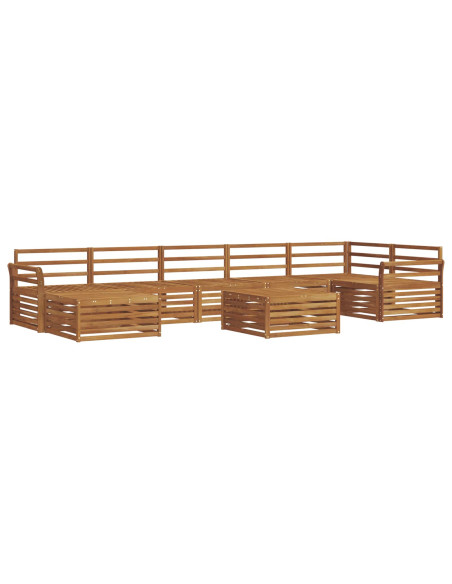 Set divani 8 pcs Naturale Legno di Acacia Massello