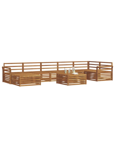 Set divani 8 pcs Naturale Legno di Acacia Massello
