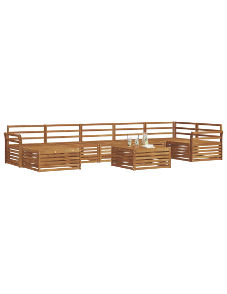 Set divani 8 pcs Naturale Legno di Acacia Massello