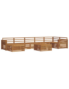 Set divani 8 pcs Naturale Legno di Acacia Massello 2
