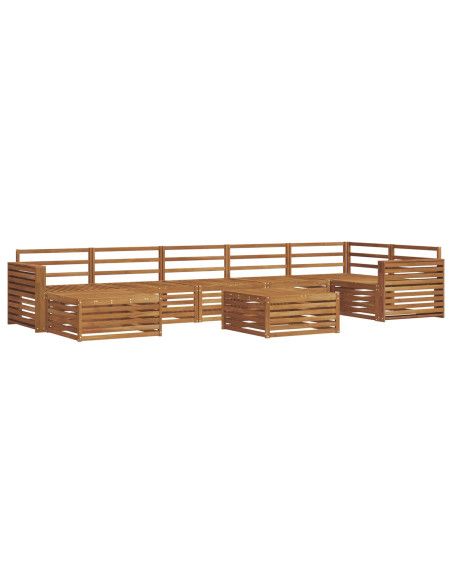 Set divani 8 pcs Naturale Legno di Acacia Massello