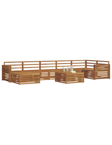Set divani 8 pcs Naturale Legno di Acacia Massello