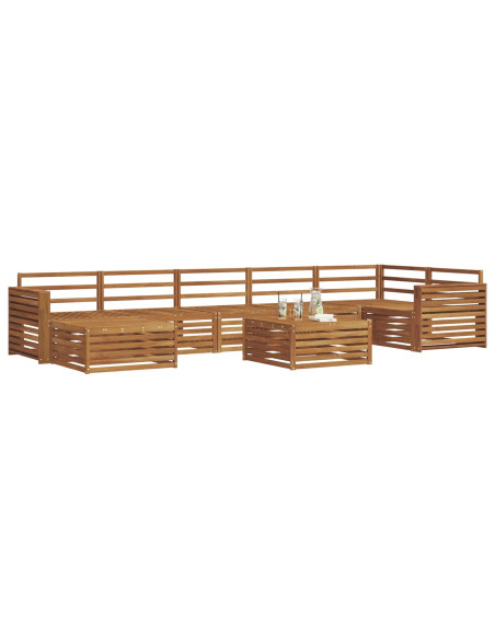 Set divani 8 pcs Naturale Legno di Acacia Massello