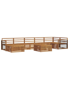 Set divani 8 pcs Naturale Legno di Acacia Massello 2