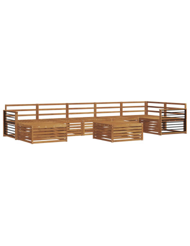 Set divani 8 pcs Naturale Legno di Acacia Massello