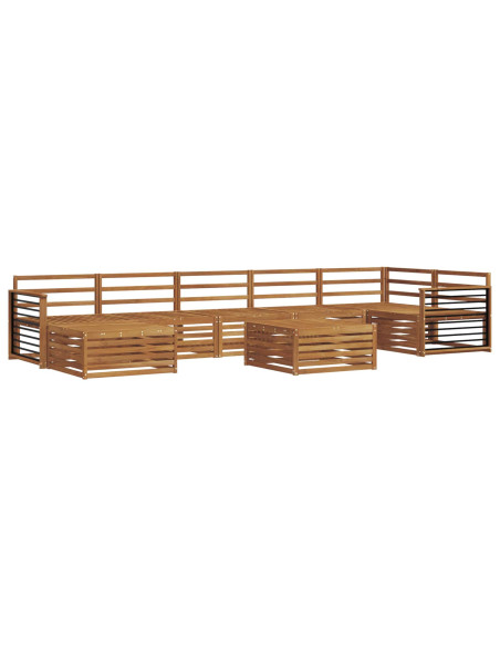 Set divani 8 pcs Naturale Legno di Acacia Massello