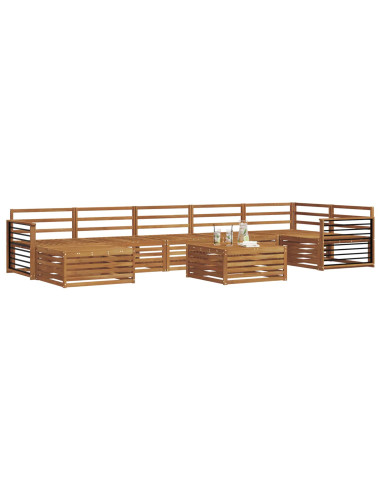 Set divani 8 pcs Naturale Legno di Acacia Massello