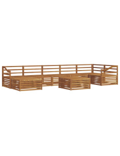 Set divani 8 pcs Naturale Legno di Acacia Massello 2