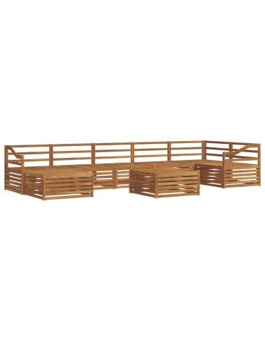 Set divani 8 pcs Naturale Legno di Acacia Massello