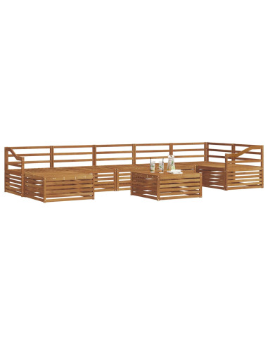 Set divani 8 pcs Naturale Legno di Acacia Massello