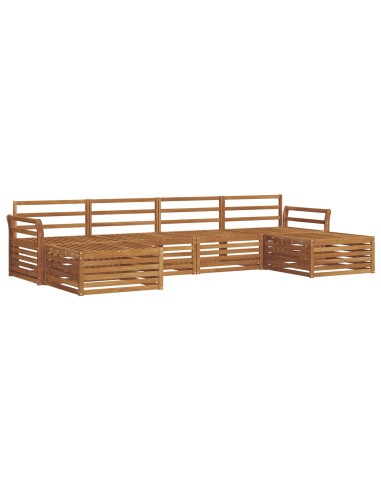 Set divani 6 pcs Naturale Legno di Acacia Massello