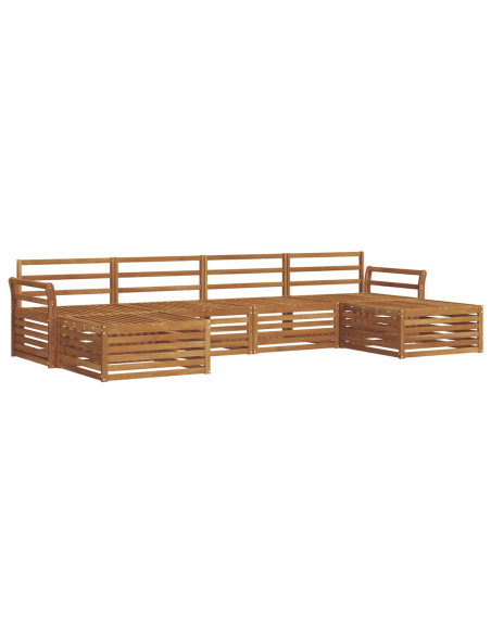 Set divani 6 pcs Naturale Legno di Acacia Massello