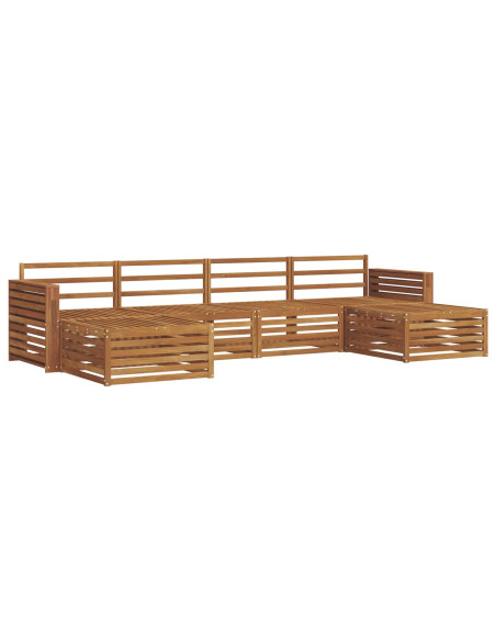 Set divani 6 pcs Naturale Legno di Acacia Massello